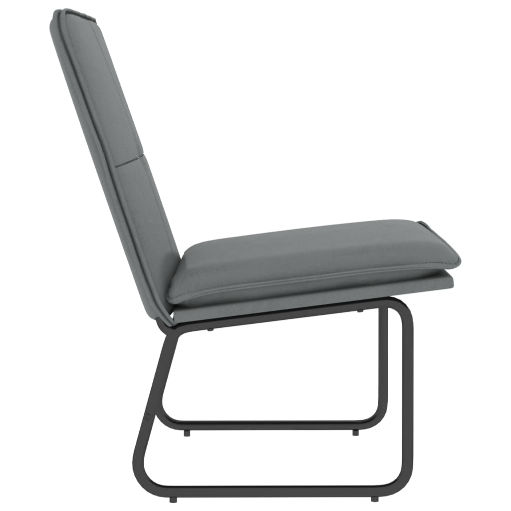 Lounge Chair Grey 54x75x76 cm Faux Leather