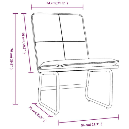 Lounge Chair Grey 54x75x76 cm Faux Leather