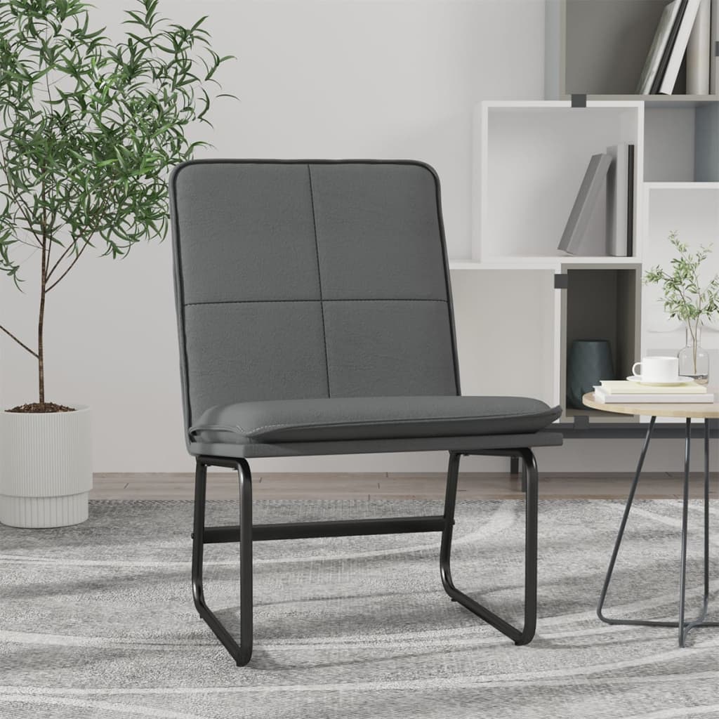 Lounge Chair Grey 54x75x76 cm Faux Leather