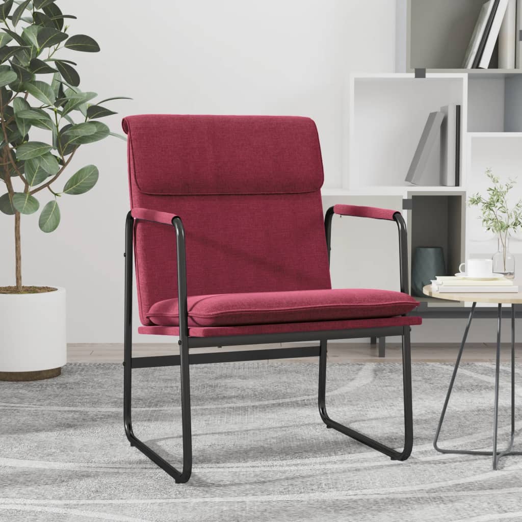Lounge Chair Wine Red 55x64x80 cm Fabric