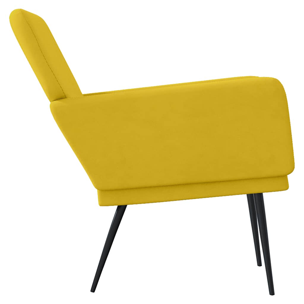 Armchair Yellow 62x79x79 cm Velvet