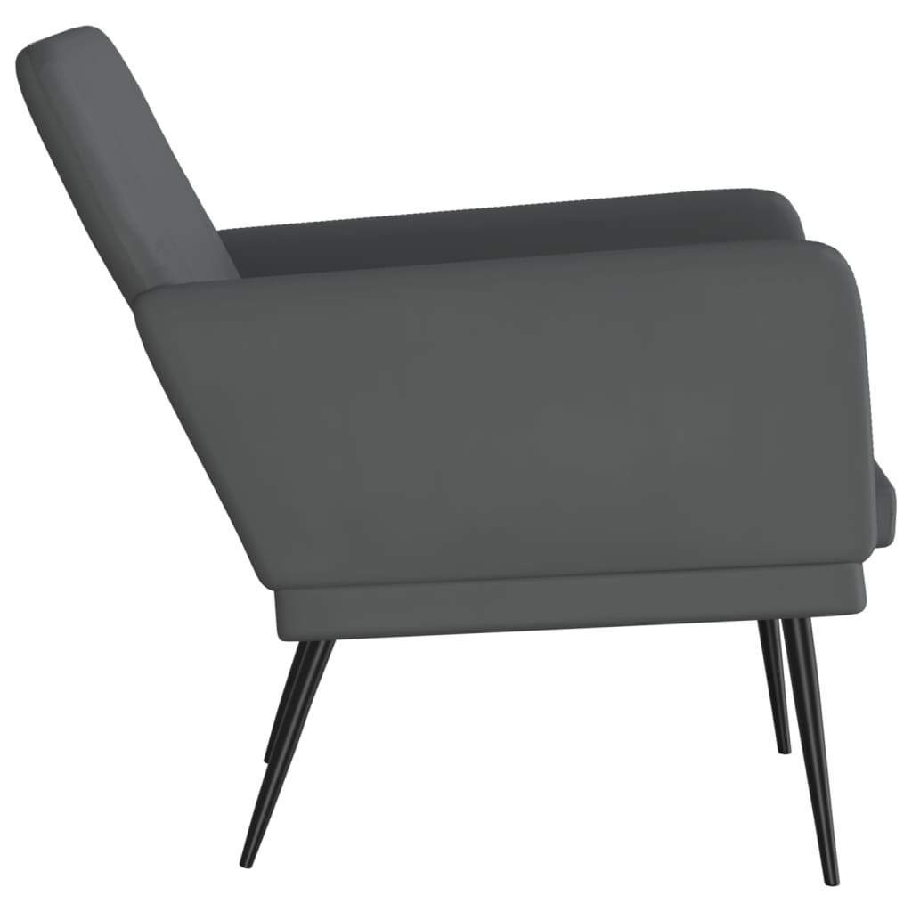 Armchair Grey 61x78x80 cm Faux Leather