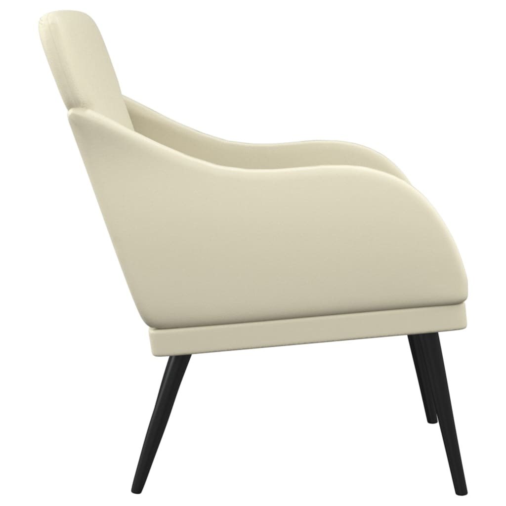 Armchair Cream 63x76x80 cm Faux Leather