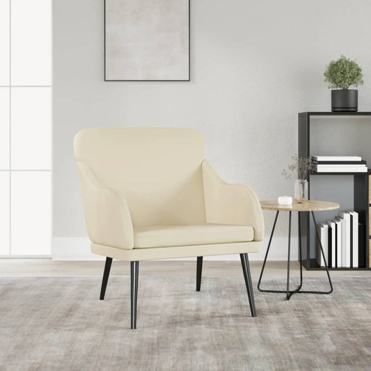 Armchair Cream 63x76x80 cm Faux Leather