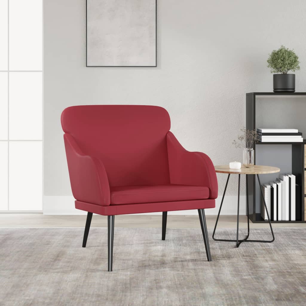 Armchair Wine Red 63x76x80 cm Faux Leather