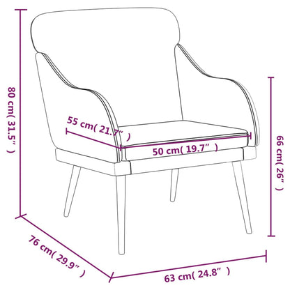 Armchair Cappuccino 63x76x80 cm Faux Leather