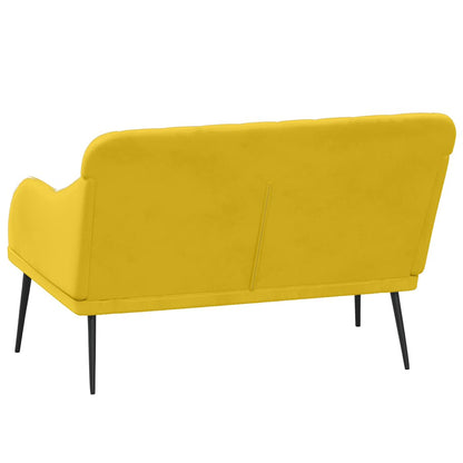 Bench Yellow 110x76x80 cm Velvet