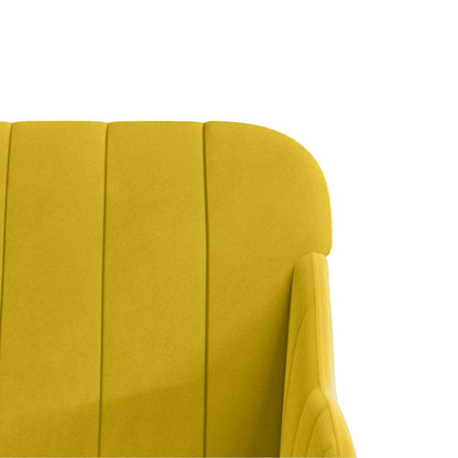 Bench Yellow 110x76x80 cm Velvet