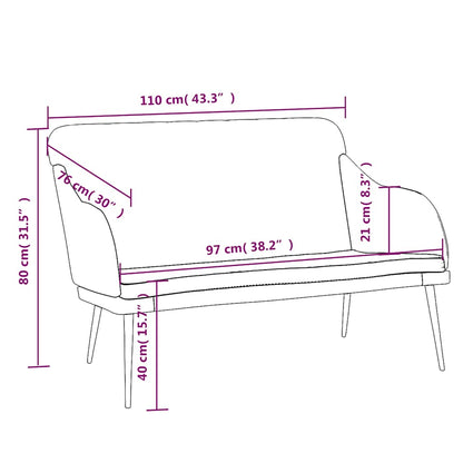 Bench Yellow 110x76x80 cm Velvet