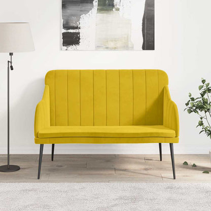 Bench Yellow 110x76x80 cm Velvet