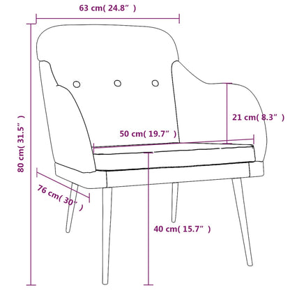 Armchair Taupe 63x76x80 cm Fabric