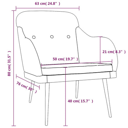 Armchair Blue 63x76x80 cm Fabric