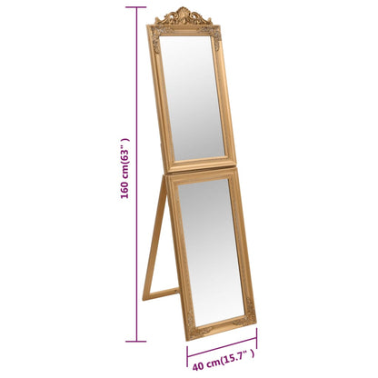 Free-Standing Mirror Gold 40x160 cm