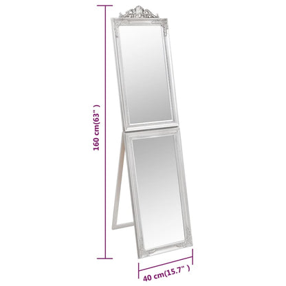 Free-Standing Mirror Silver 40x160 cm