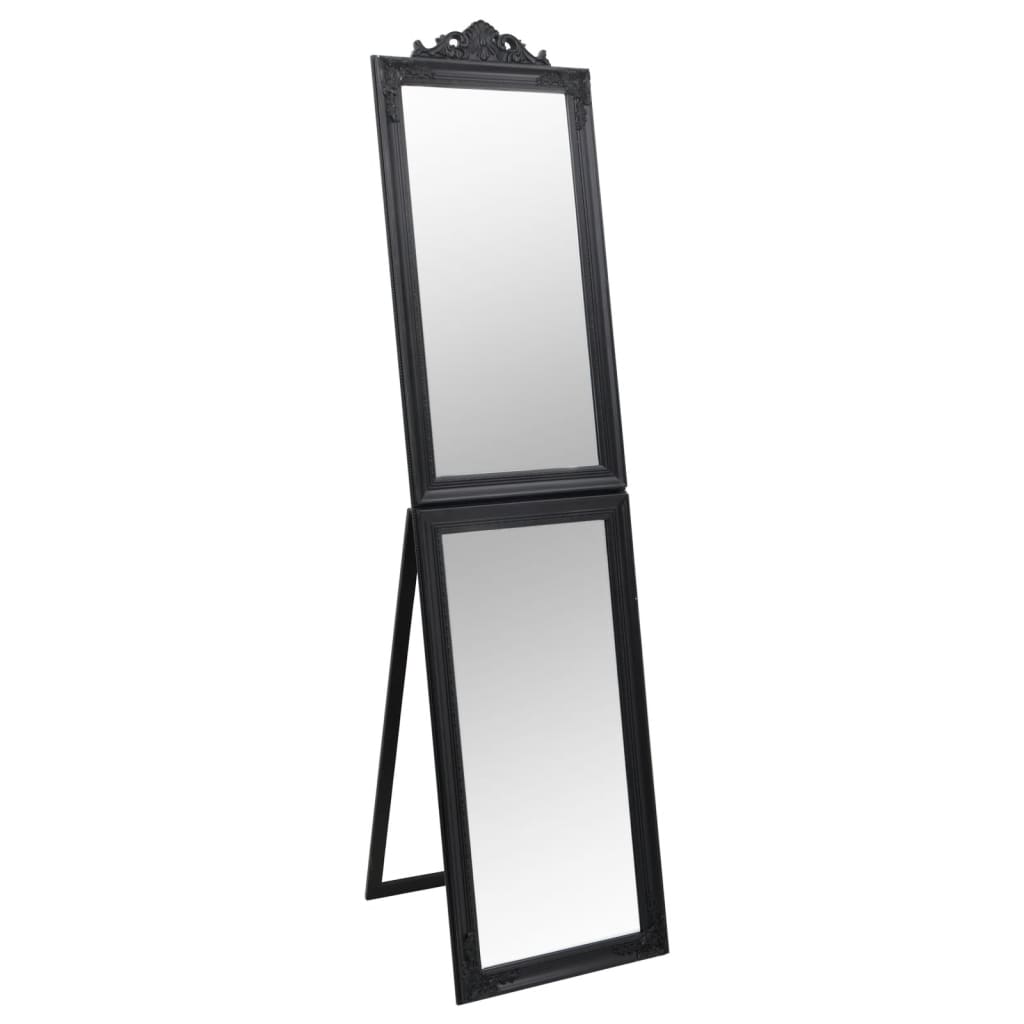 Free-Standing Mirror Black 40x160 cm