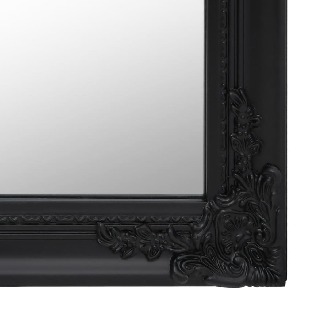 Free-Standing Mirror Black 40x160 cm