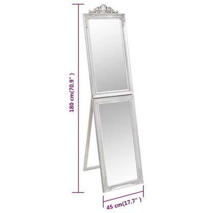 Free-Standing Mirror Silver 45x180 cm