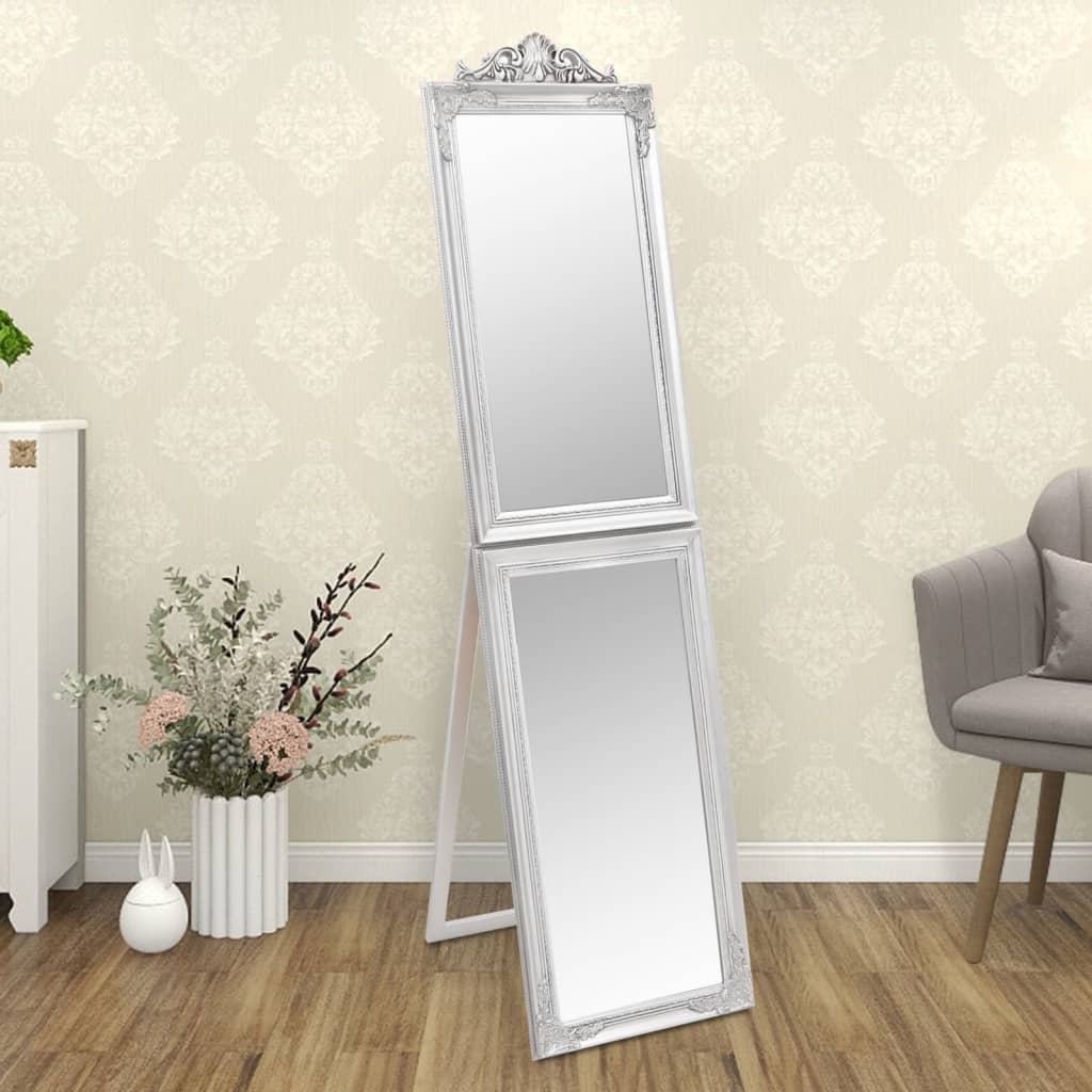 Free-Standing Mirror Silver 50x200 cm