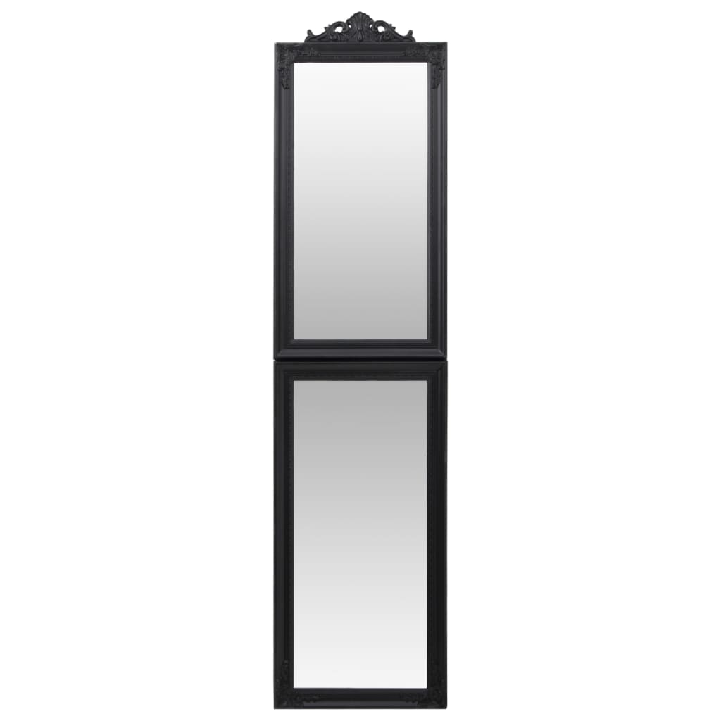 Free-Standing Mirror Black 50x200 cm