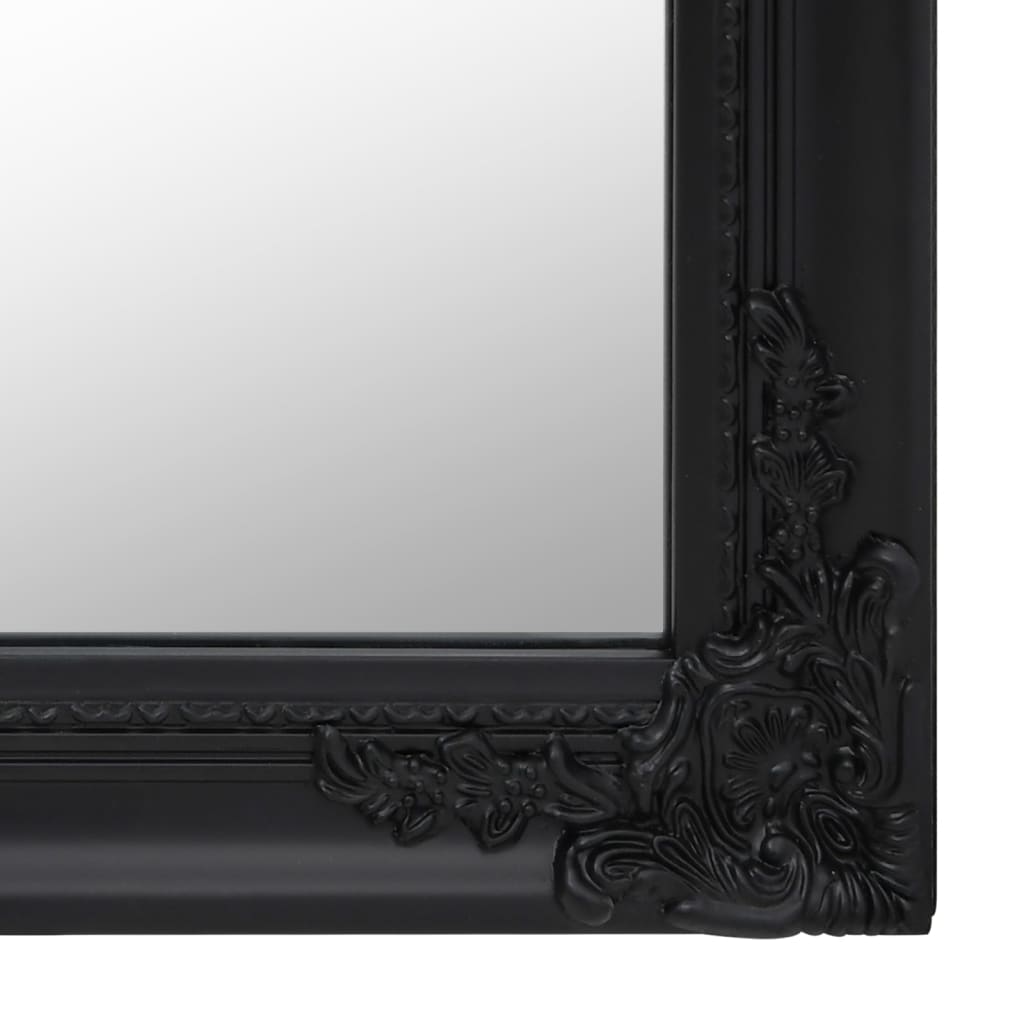 Free-Standing Mirror Black 50x200 cm