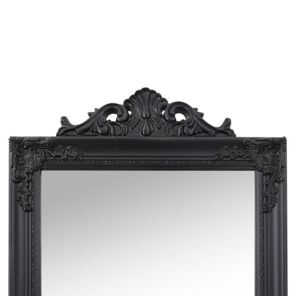 Free-Standing Mirror Black 50x200 cm