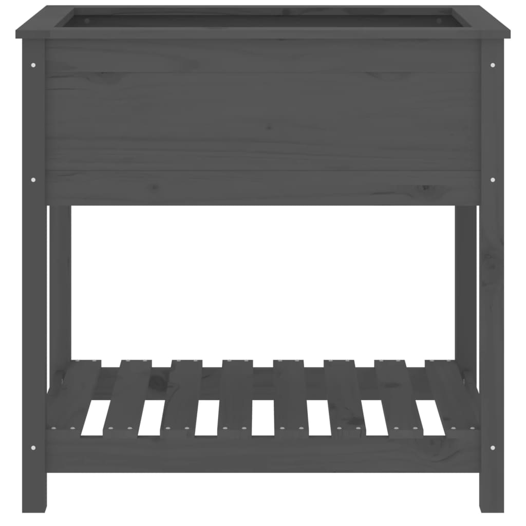 Planter with Shelf Grey 82,5x54x81 cm Solid Wood Pine