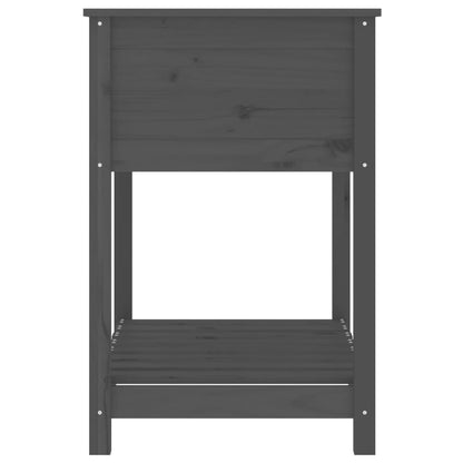 Planter with Shelf Grey 82,5x54x81 cm Solid Wood Pine