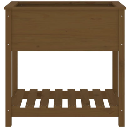 Planter with Shelf Honey Brown 82.5x54x81 cm Solid Wood Pine