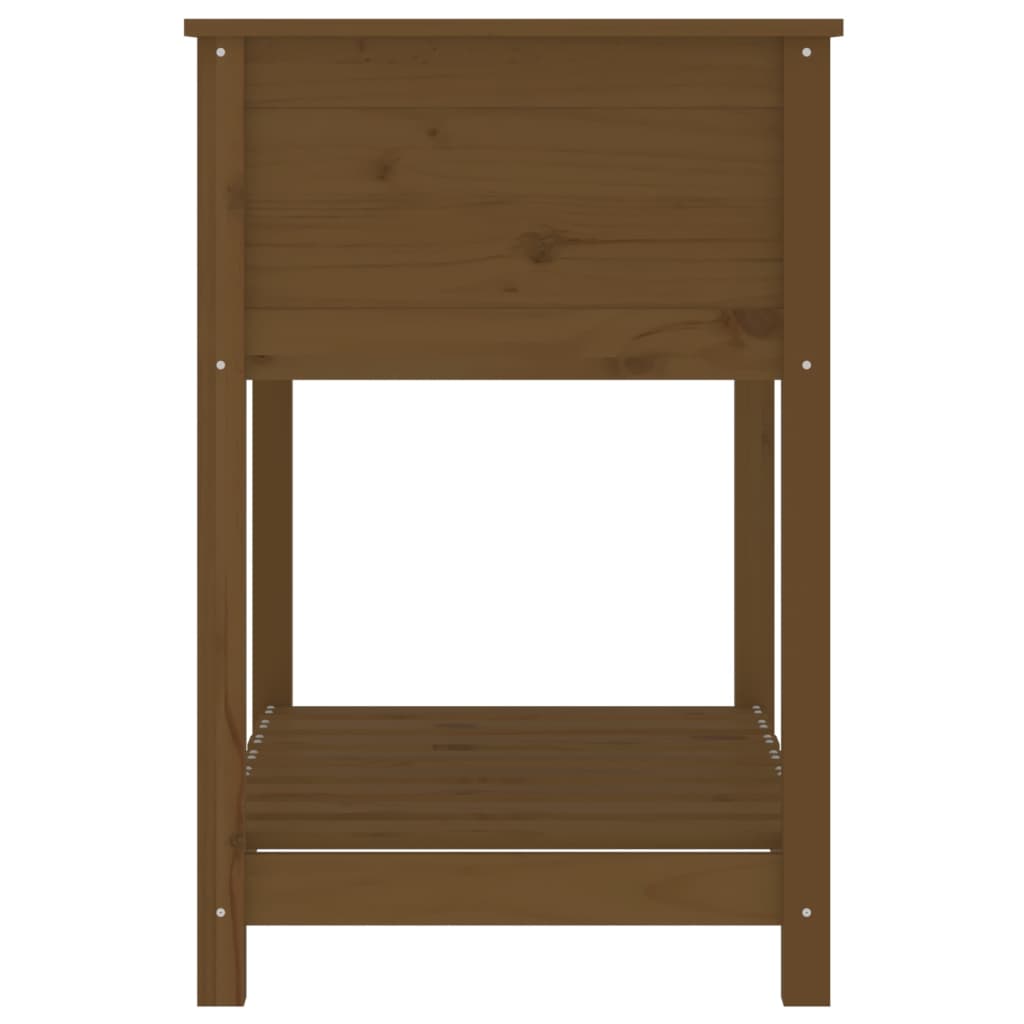 Planter with Shelf Honey Brown 82,5x54x81 cm Solid Wood Pine