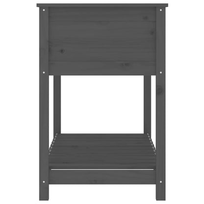 Planter with Shelf Grey 111,5x54x81 cm Solid Wood Pine