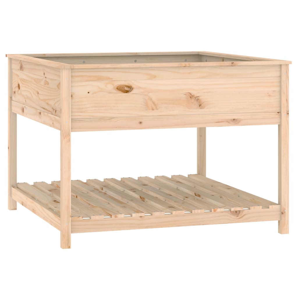 Planter with Shelf 111,5x111,5x81 cm Solid Wood Pine