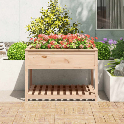 Planter with Shelf 111,5x111,5x81 cm Solid Wood Pine