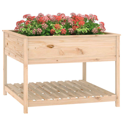 Planter with Shelf 111,5x111,5x81 cm Solid Wood Pine
