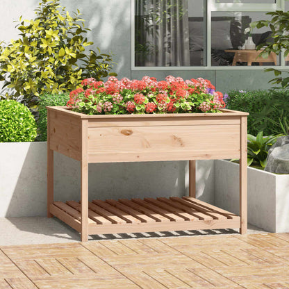Planter with Shelf 111,5x111,5x81 cm Solid Wood Pine
