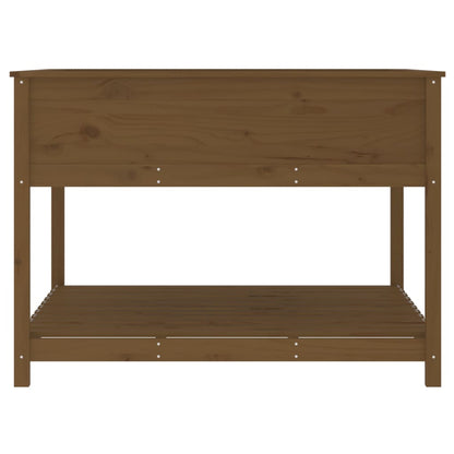 Planter with Shelf Honey Brown 111.5x111.5x81cm Solid Wood Pine