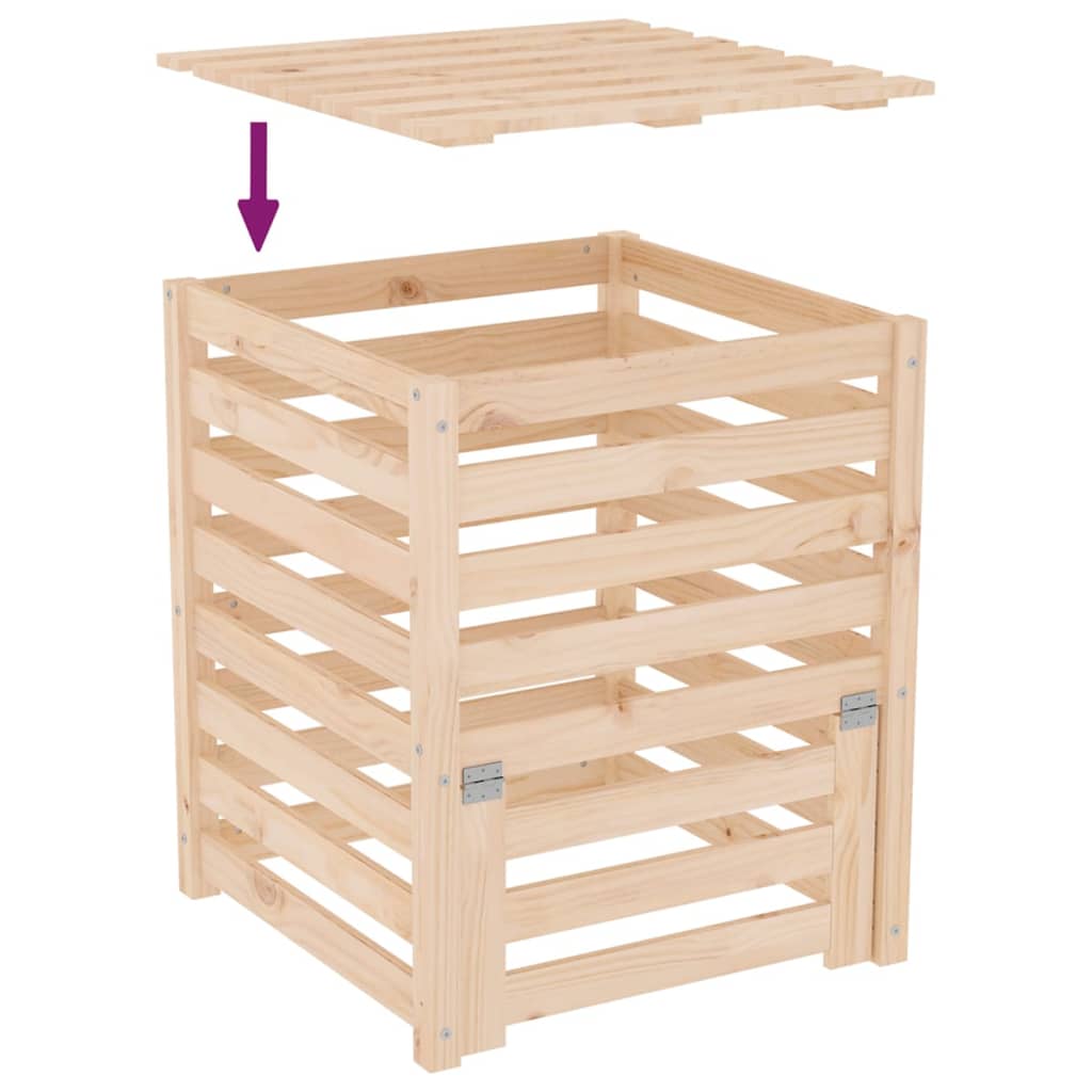 Composter 63,5x63,5x77,5 cm Solid Wood Pine