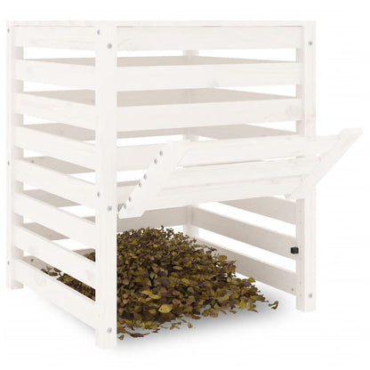 Composter White 63,5x63,5x77,5 cm Solid Wood Pine