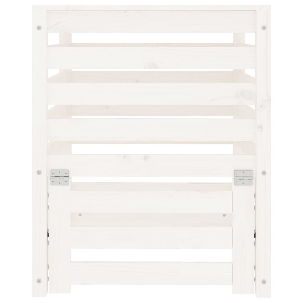 Composter White 63,5x63,5x77,5 cm Solid Wood Pine