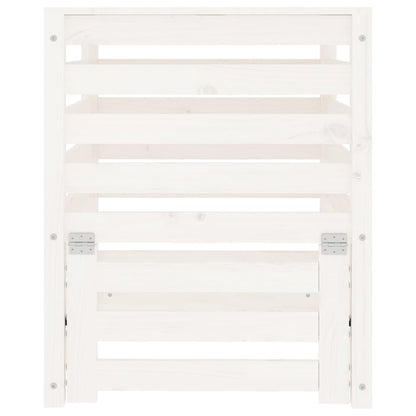 Composter White 63,5x63,5x77,5 cm Solid Wood Pine