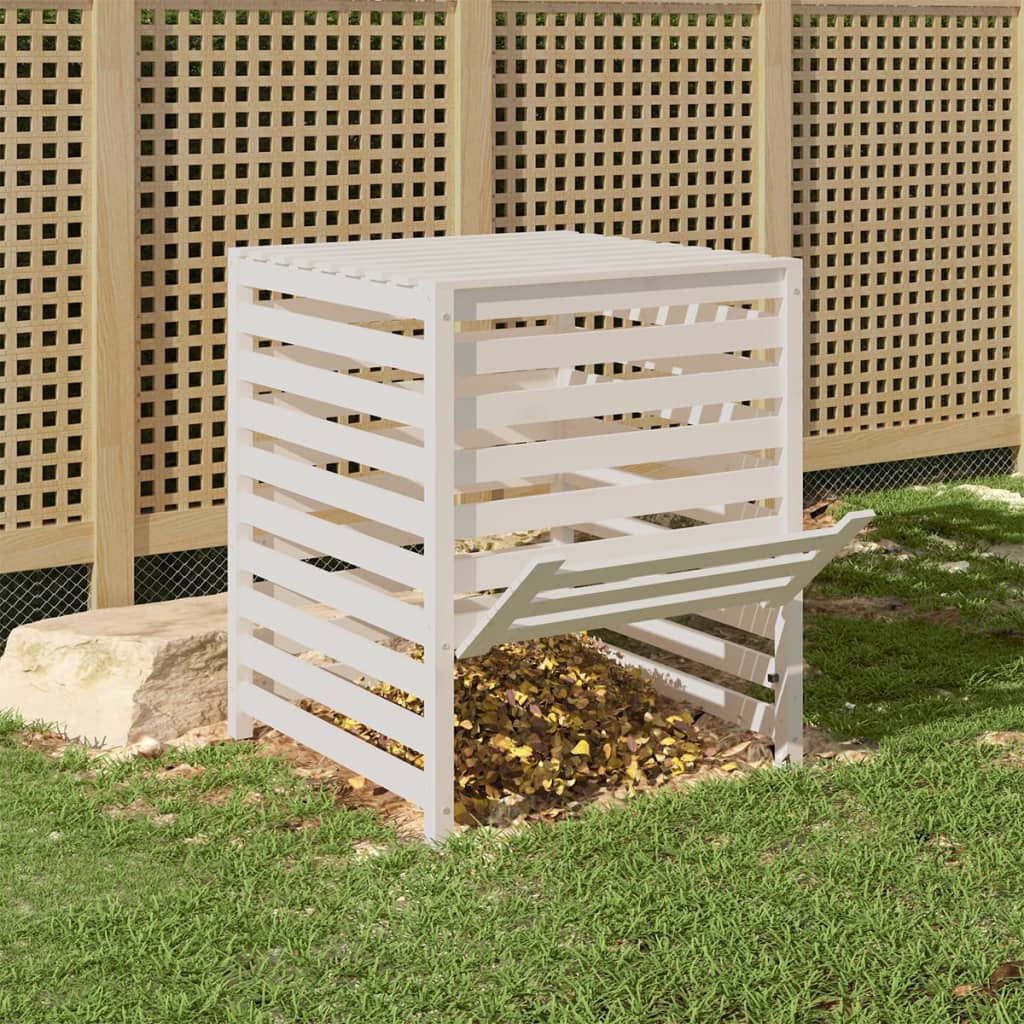 Composter White 82,5x82,5x99,5 cm Solid Wood Pine