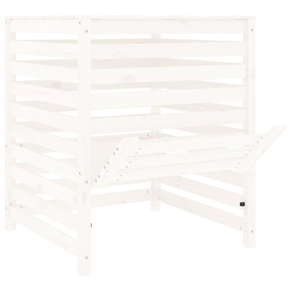 Composter White 82,5x82,5x99,5 cm Solid Wood Pine