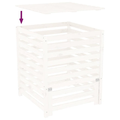 Composter White 82,5x82,5x99,5 cm Solid Wood Pine