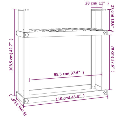 Firewood Rack 110x35x108,5 cm Solid Wood Pine