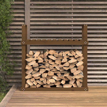 Firewood Rack Honey Brown 110x35x108.5 cm Solid Wood Pine