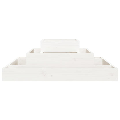 Planter White 80x80x27 cm Solid Wood Pine