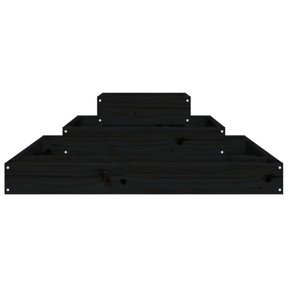 Planter Black 80x80x27 cm Solid Wood Pine