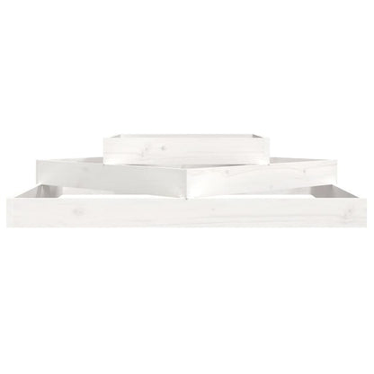 Planter White 112x112x27 cm Solid Wood Pine