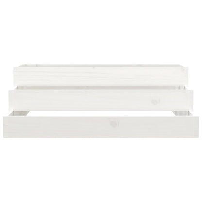 Planter White 80x80x27 cm Solid Wood Pine