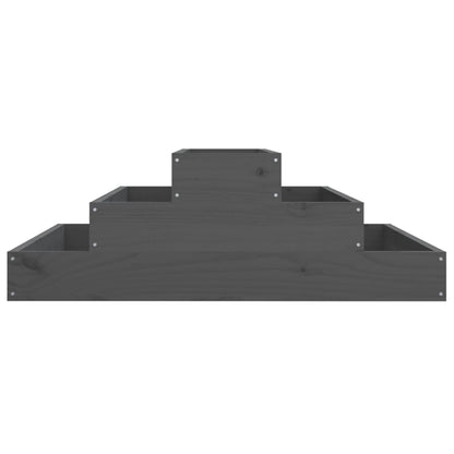 Planter Grey 80x80x27 cm Solid Wood Pine