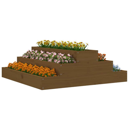 Planter Honey Brown 80x80x27 cm Solid Wood Pine